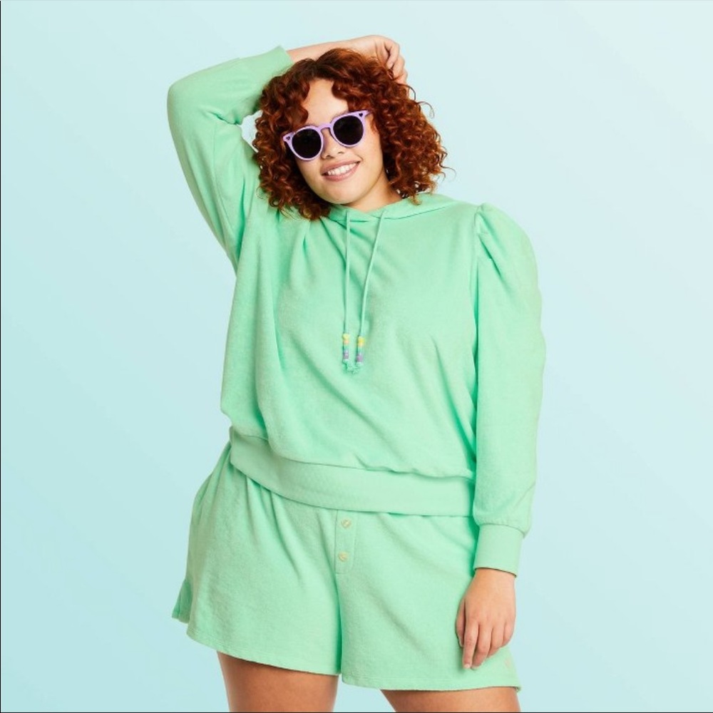 Stoney Clover Lane mint green terry cloth sweatshirt 2x